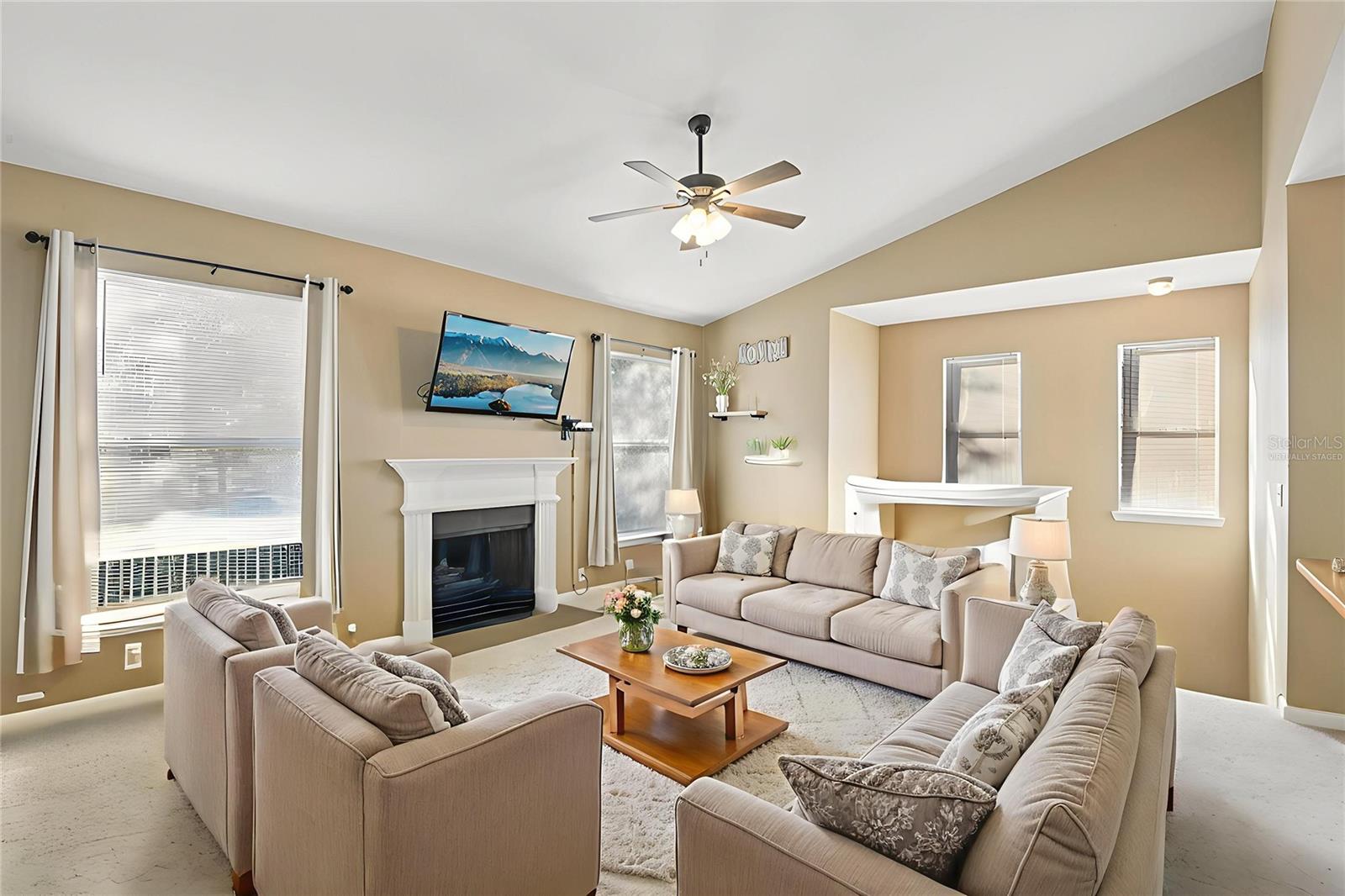 Virtually Staged Family Room