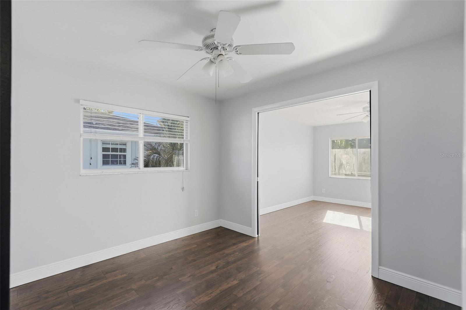 Bedroom or den that opens to the living area.