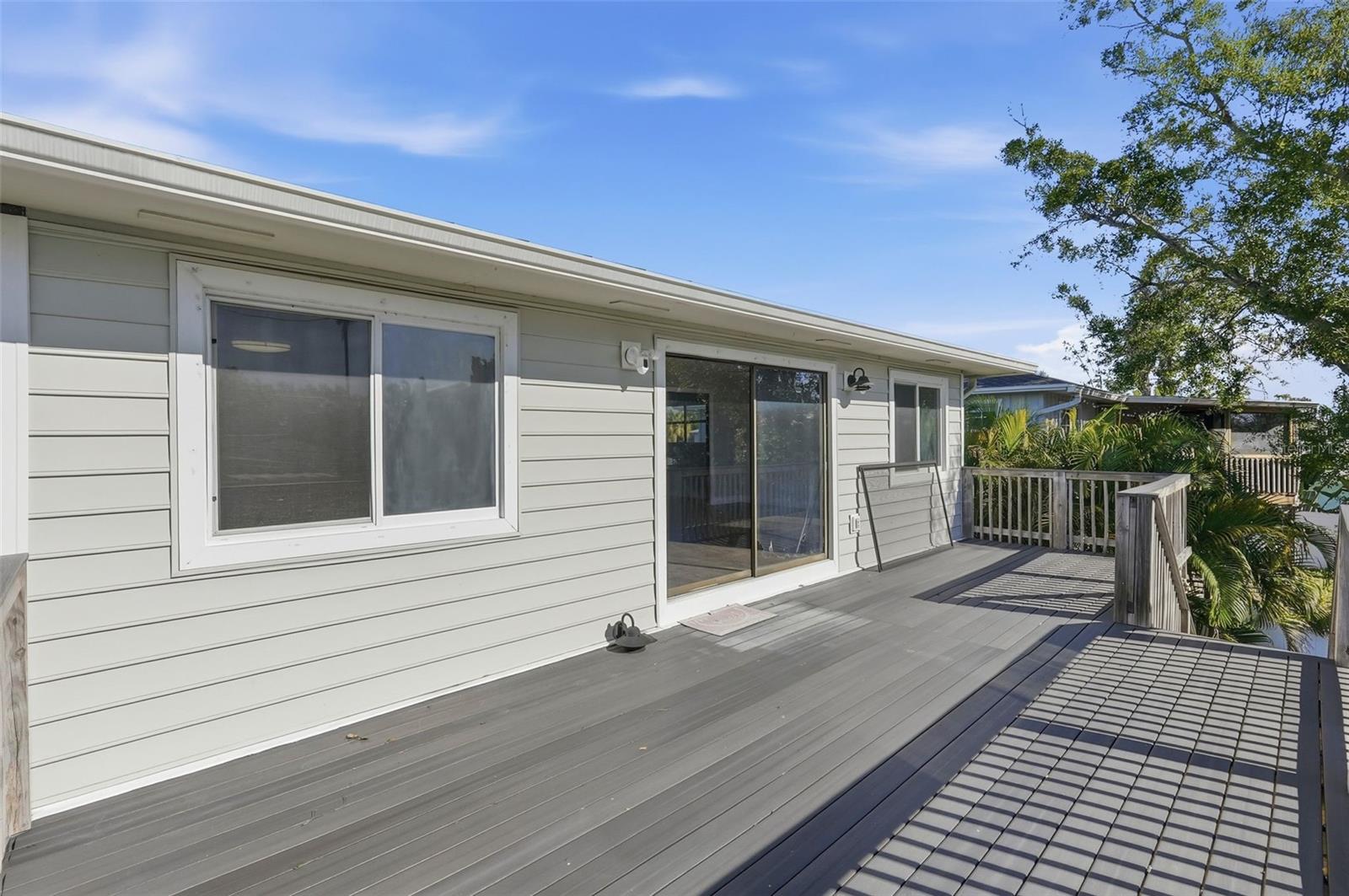 Expansive 15X30 foot composite deck off the main living area.