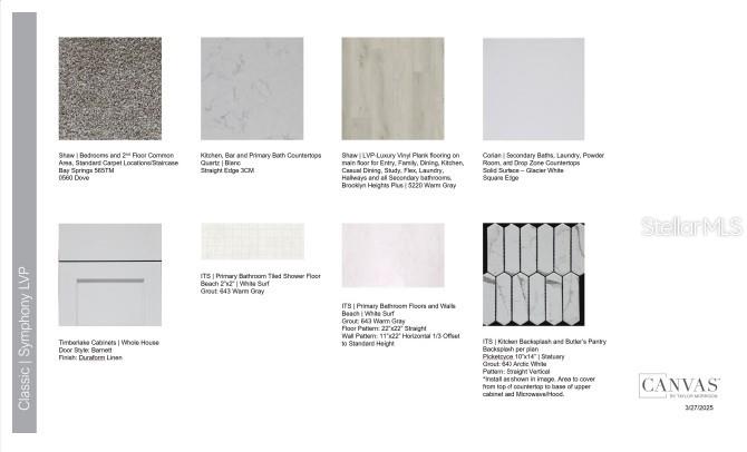 Design Selections.  Home is under construction and selections are subject to change.