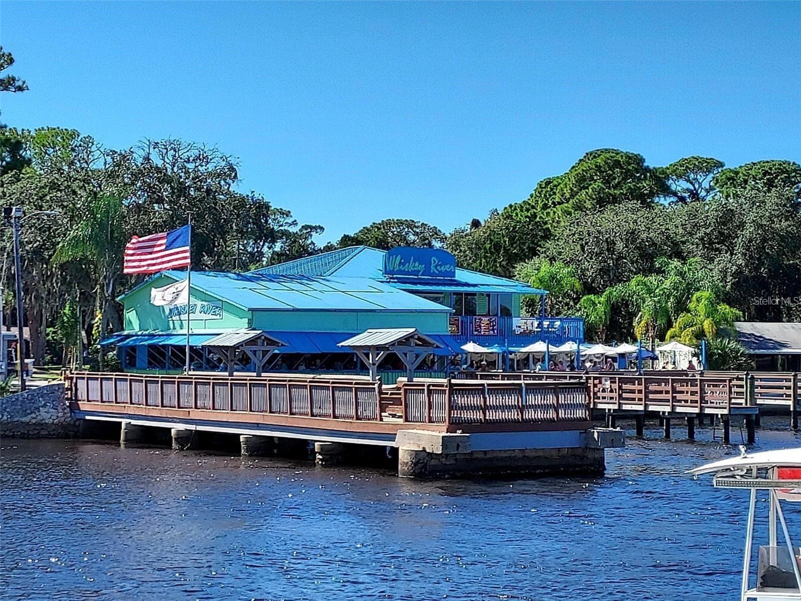 Whiskey River by boat or car.