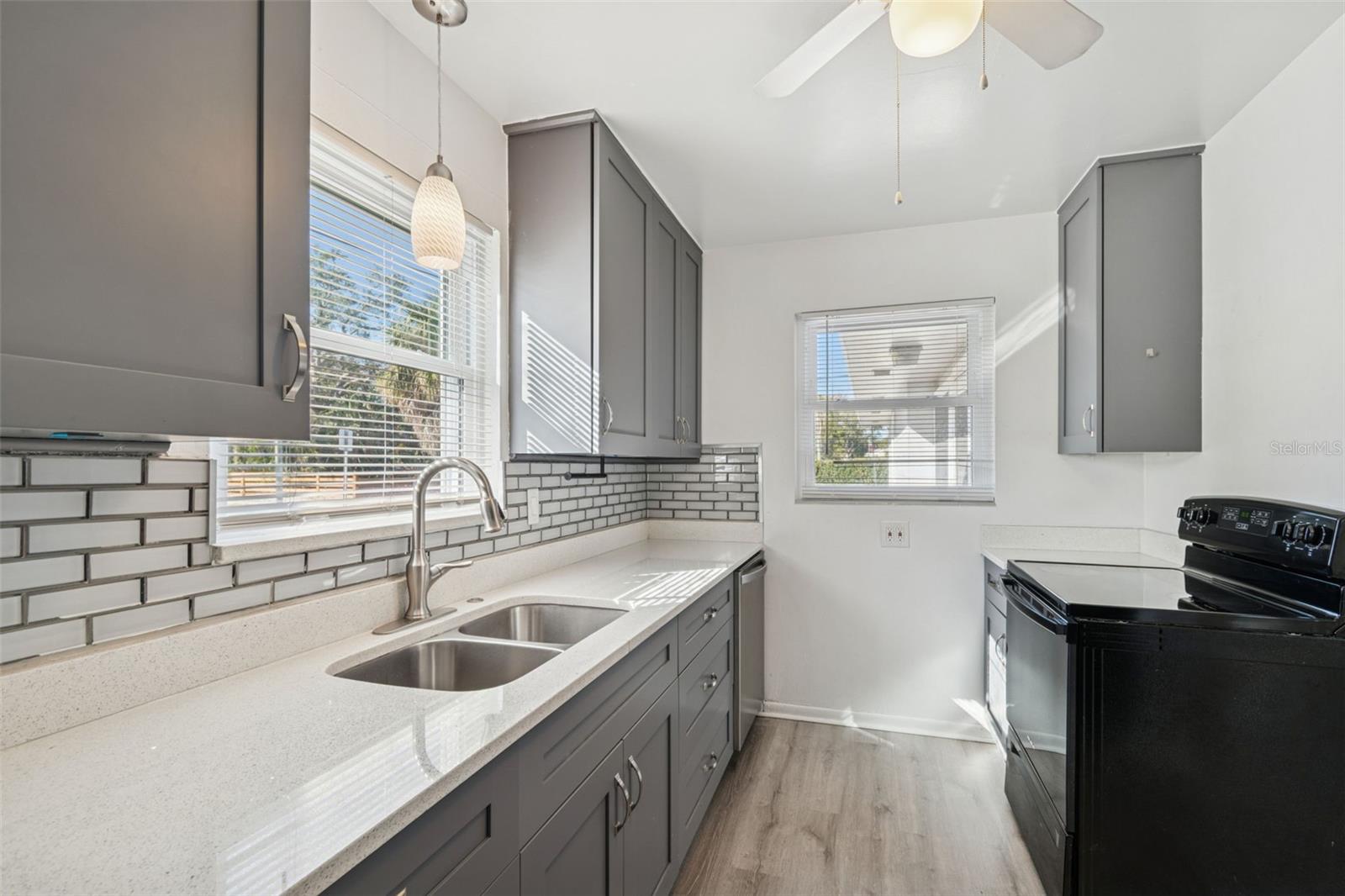 Kitchen with lots of natural light