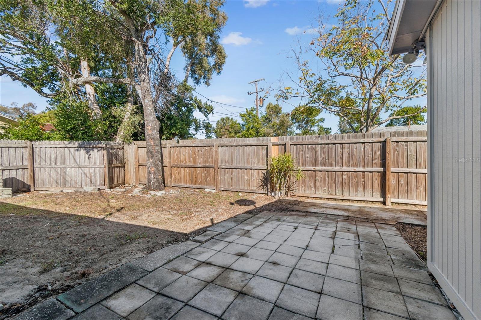 Backyard fully fenced