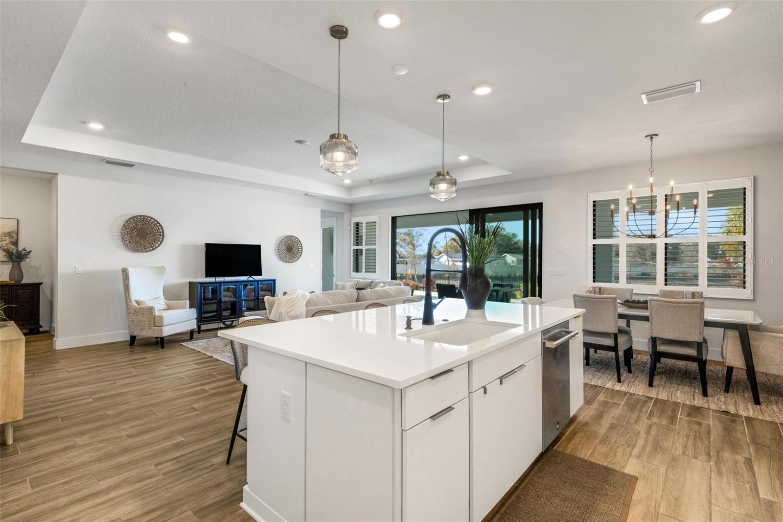 Kitchen dining living view