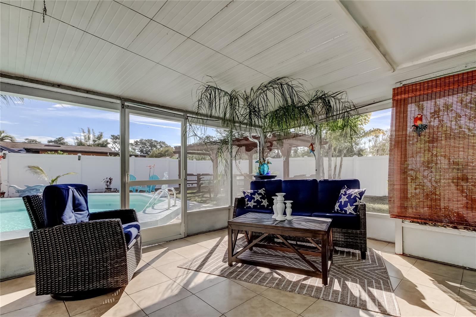 Large Lanai Overlooking Back Yard