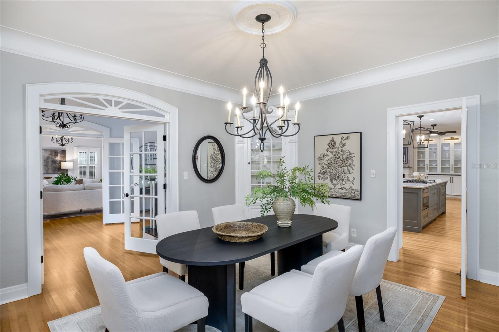 Formal Dining room with butler door leading into kitchen