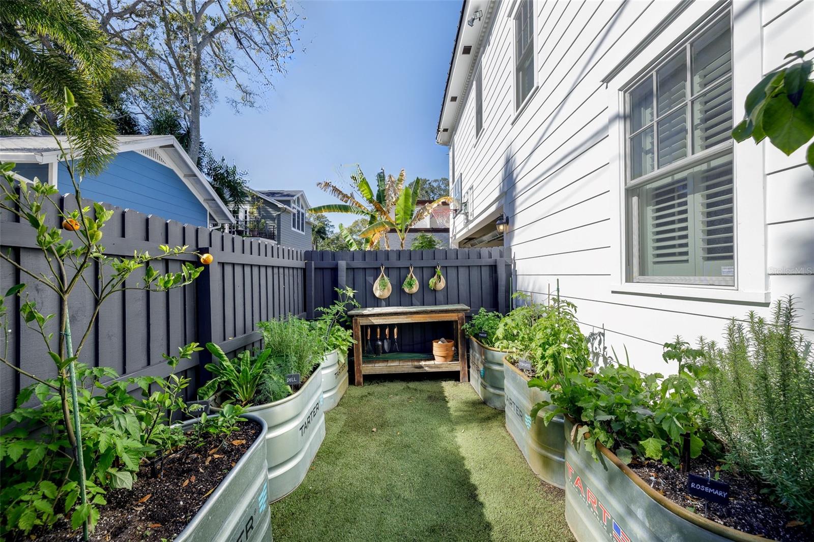 Garden with workstation at back of property