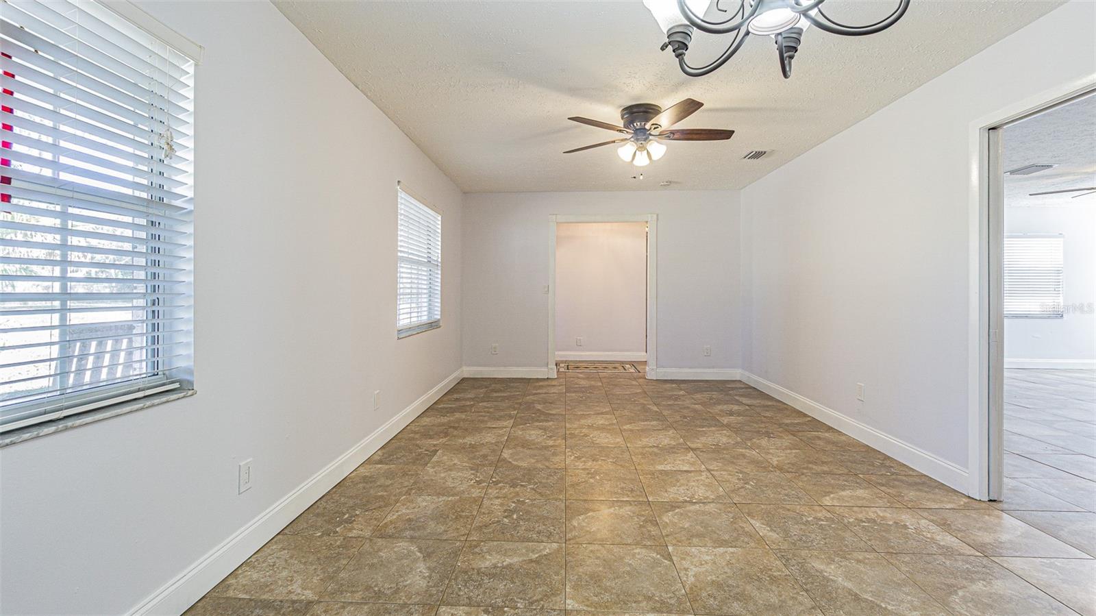 View from dining through living to foyer