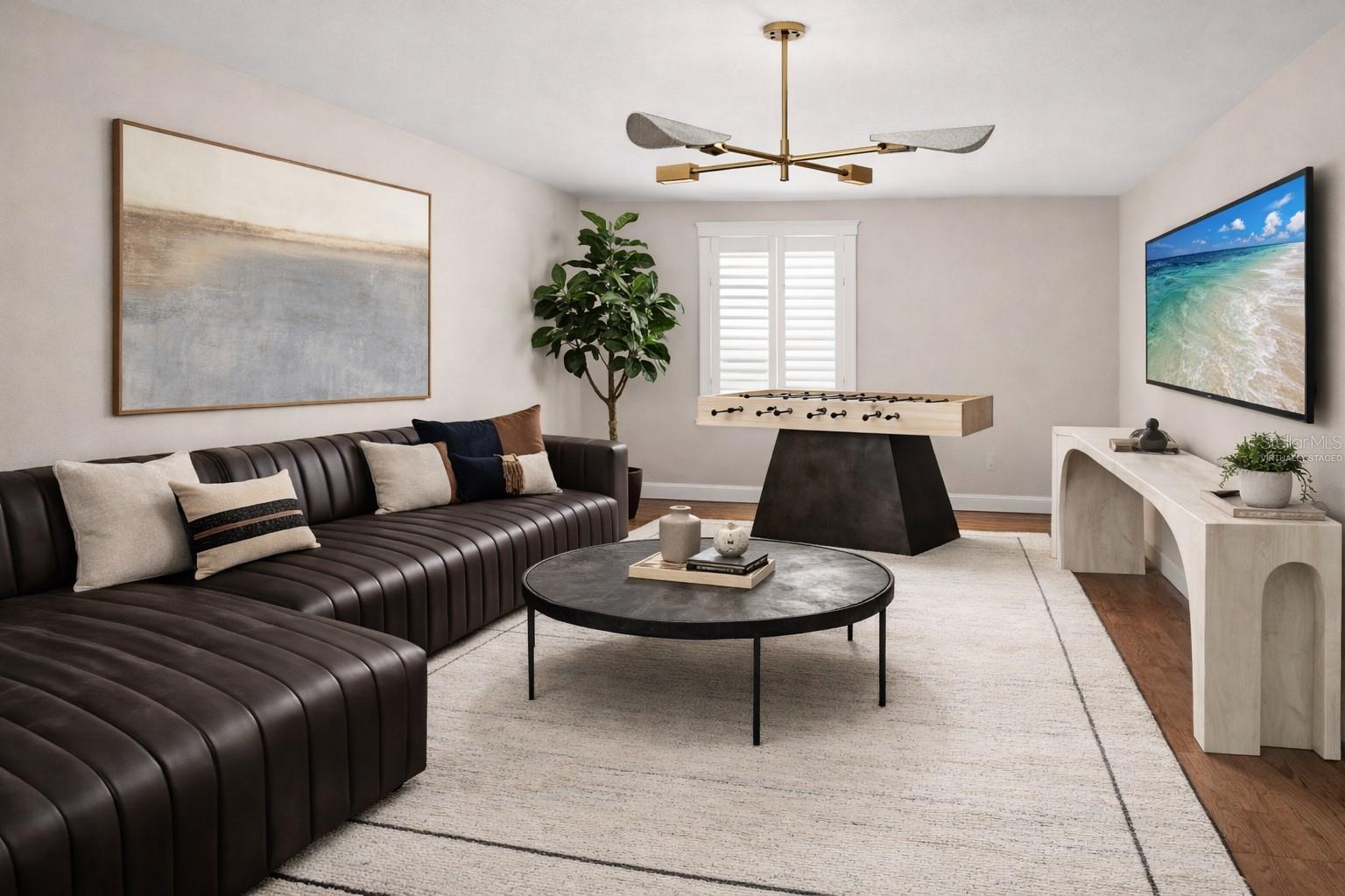 Virtually Staged Media/Game Room