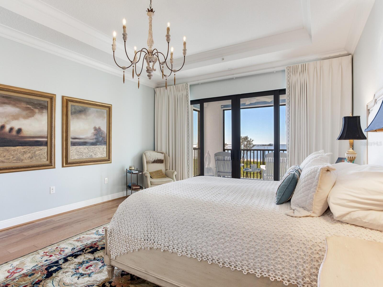 Primary Bedroom with full bay view