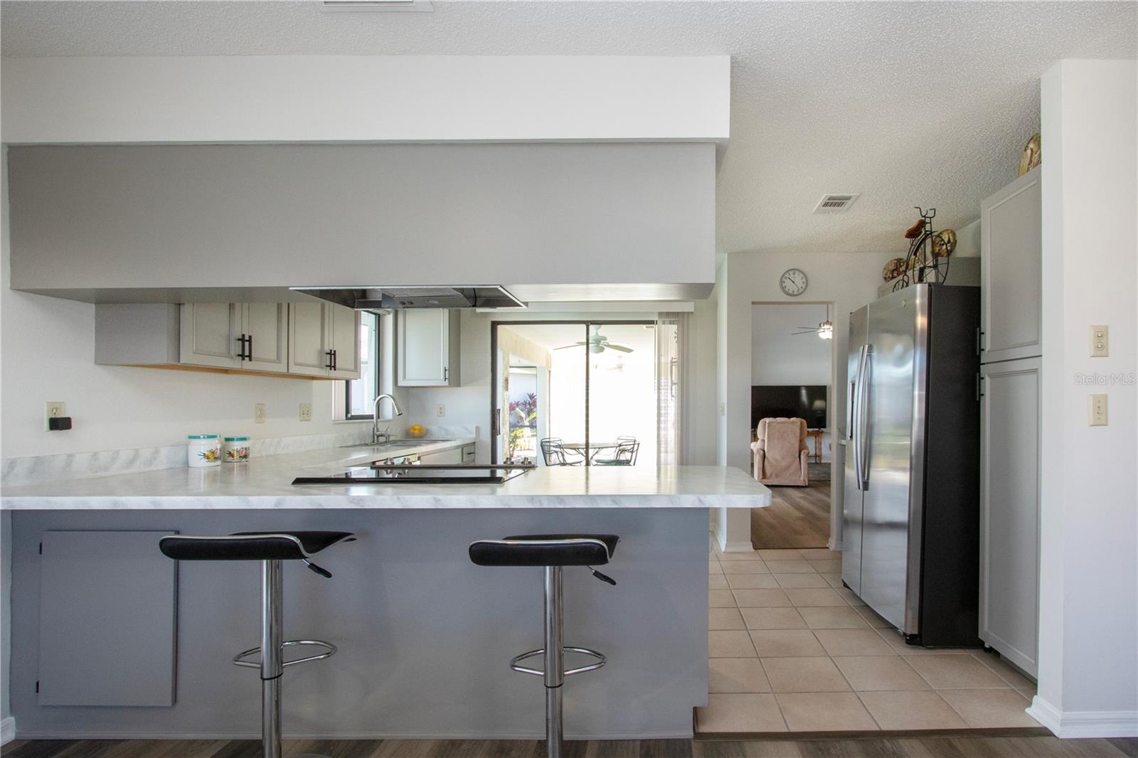 Kitchen view to pool area