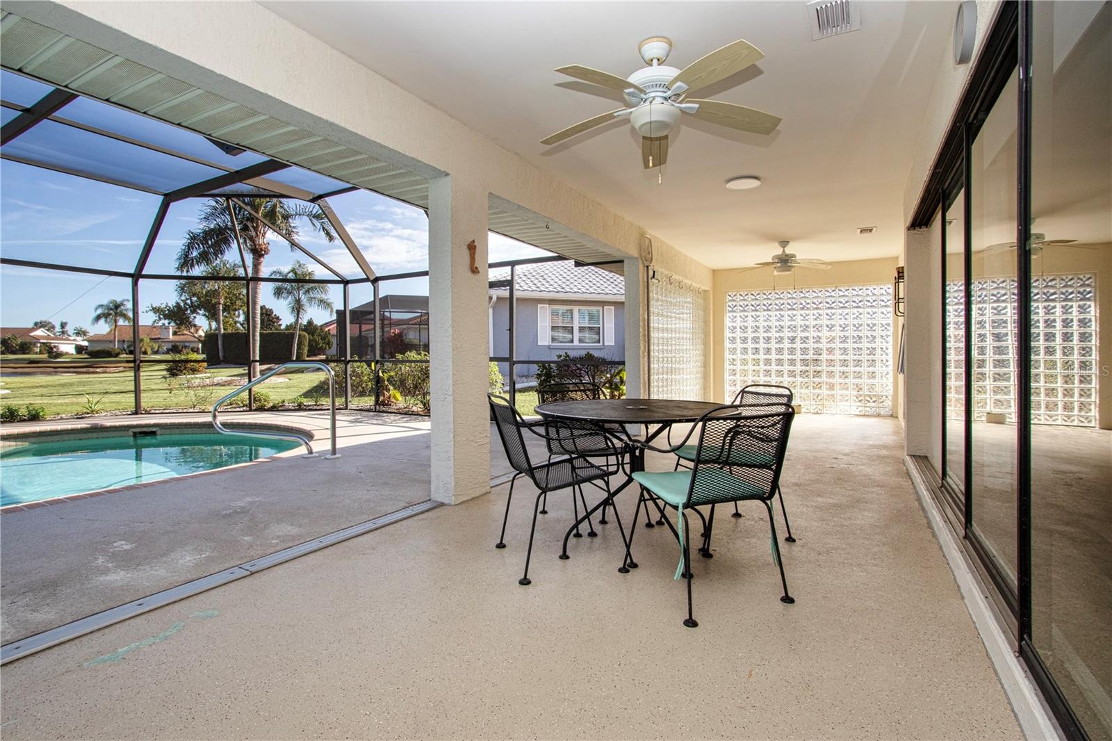 Lanai with pool view