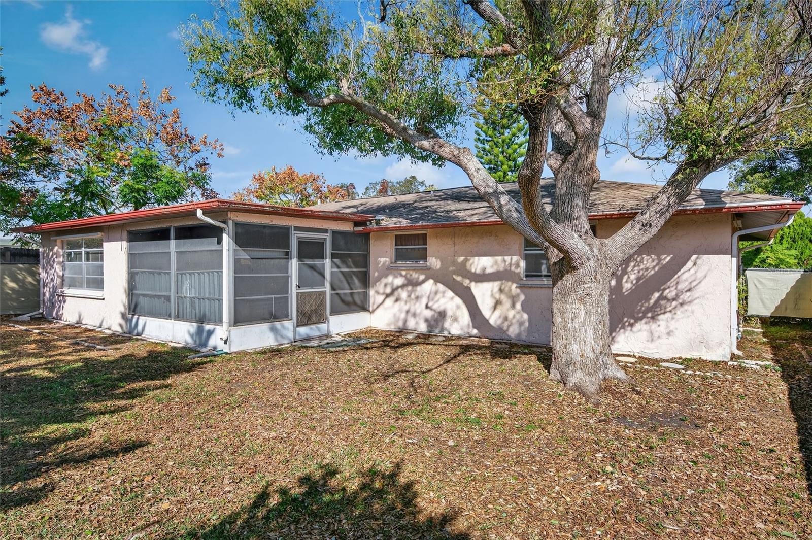 The rear of the home offers a fabulous private space to enjoy