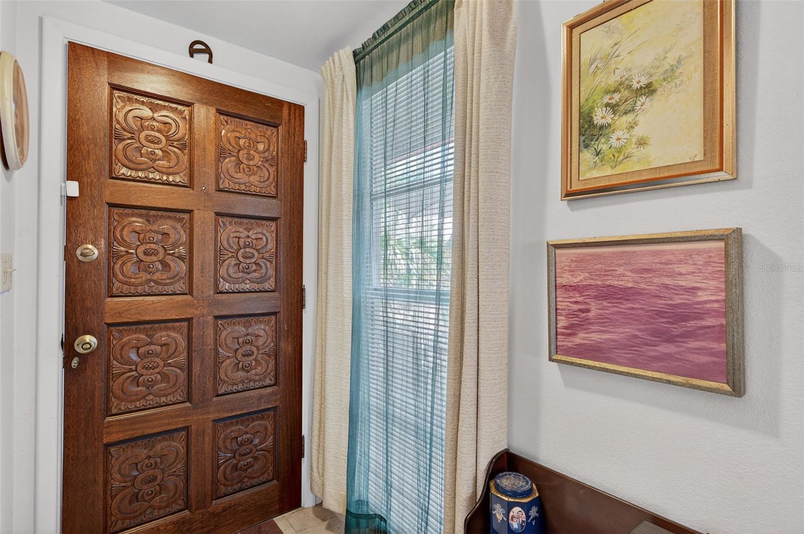 Hardwood front door and foyer