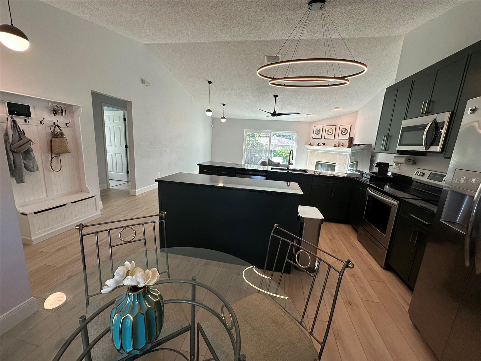 Breakfast table in Kitchen looking to Rear Patio Slider