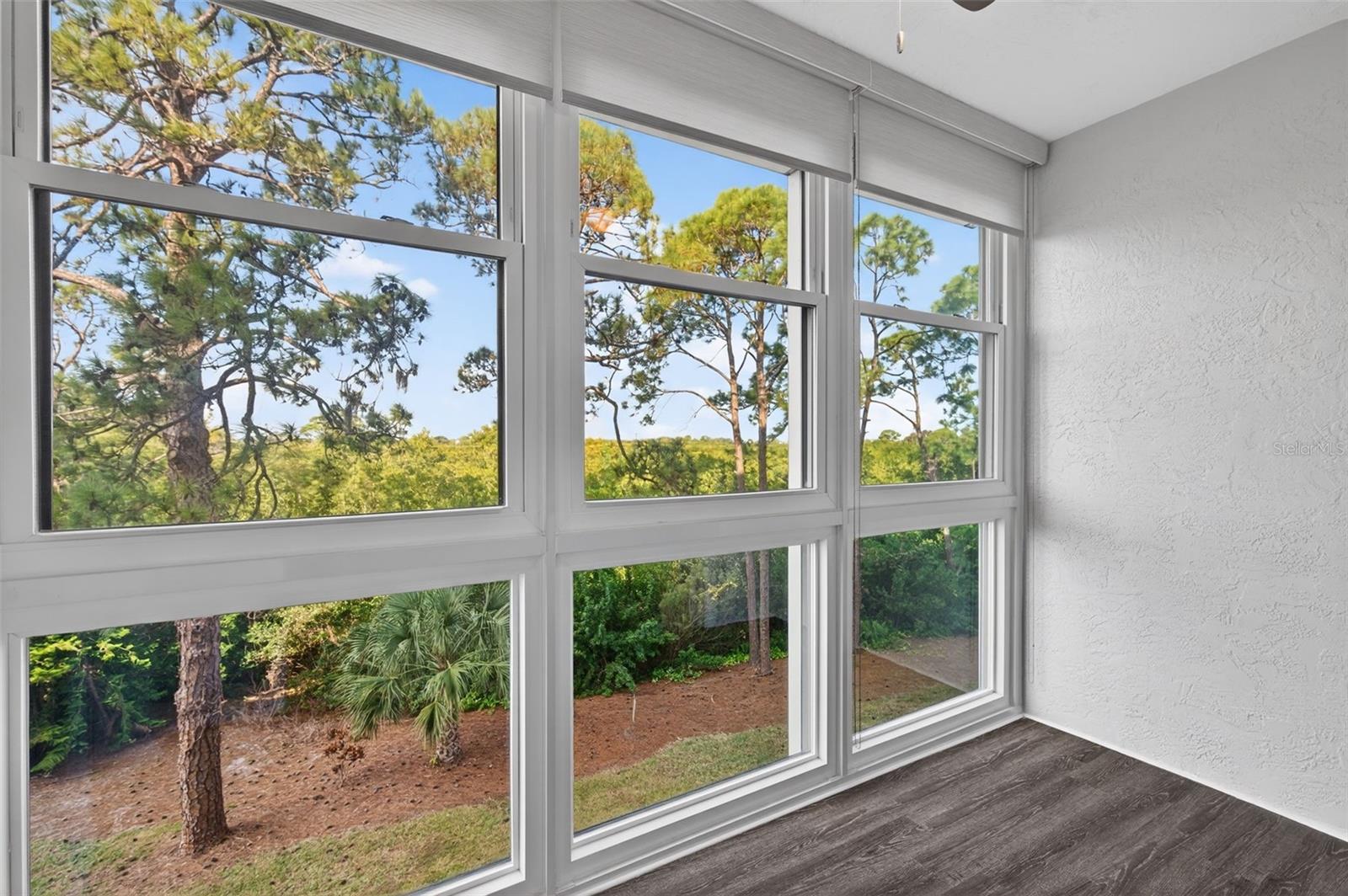 Floor to Ceiling Windows off the Bedroom