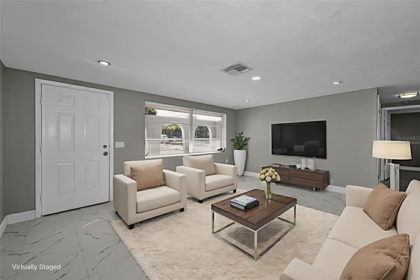 Virtually staged for visualization; The furnishings and décor shown are for illustrative purposes only.