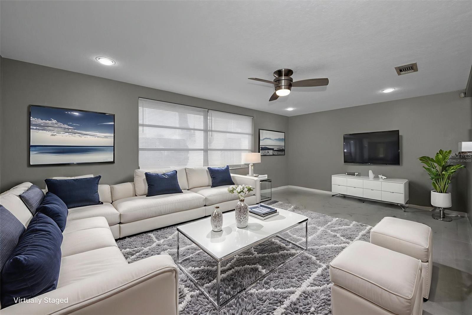 Virtually staged for visualization; The furnishings and décor shown are for illustrative purposes only.