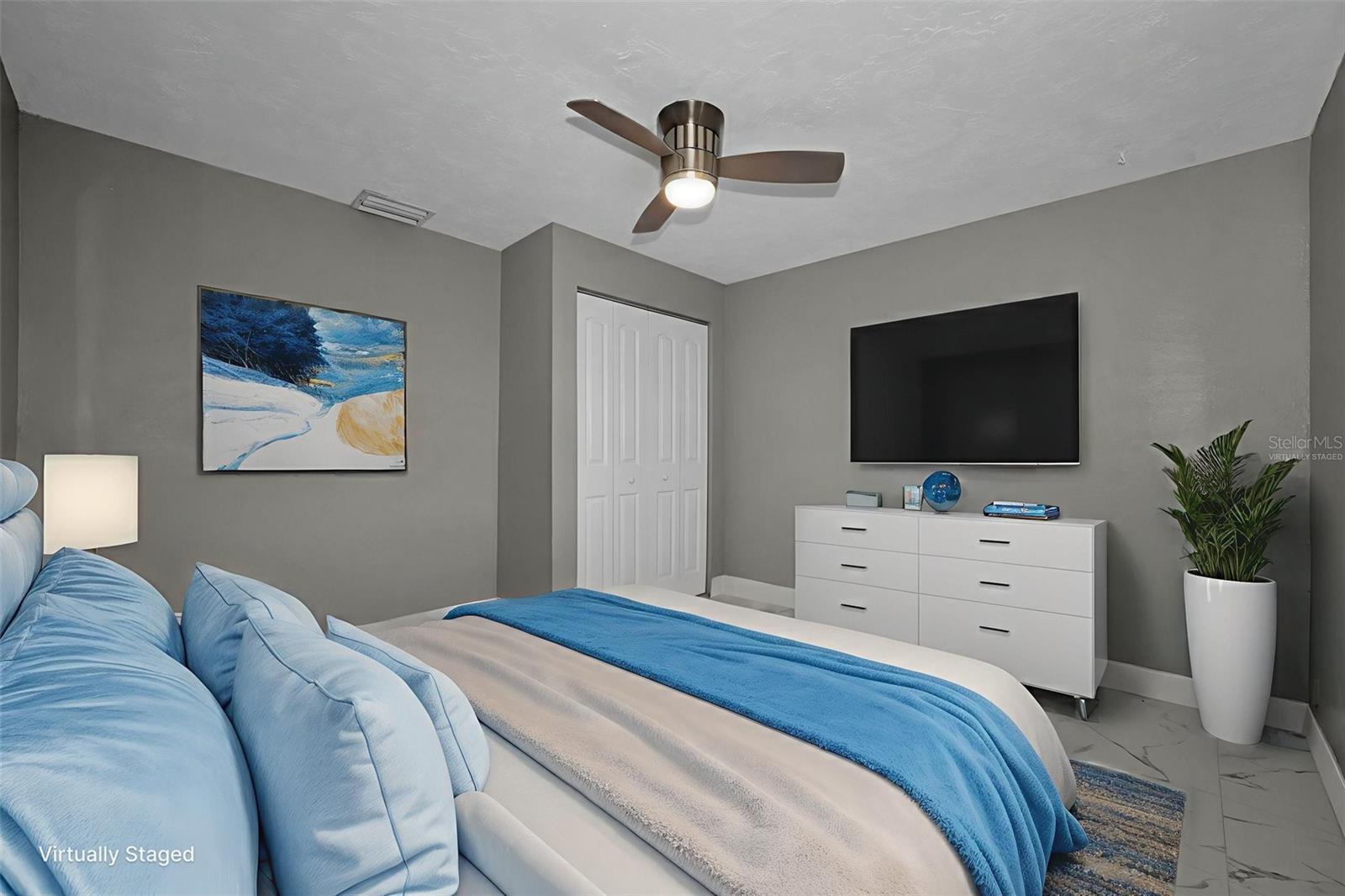 Virtually staged for visualization; The furnishings and décor shown are for illustrative purposes only.