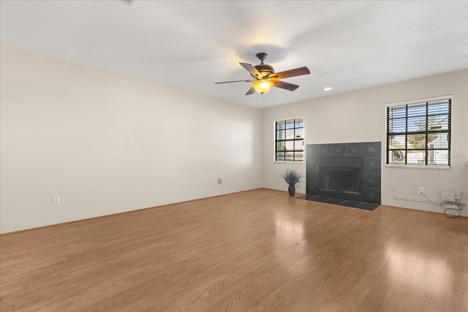 wood burning fireplace