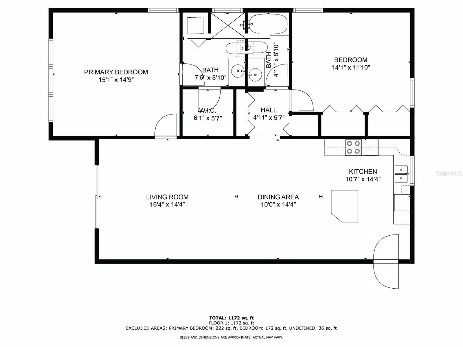 2/2 SPLIT BEDROOM PLAN