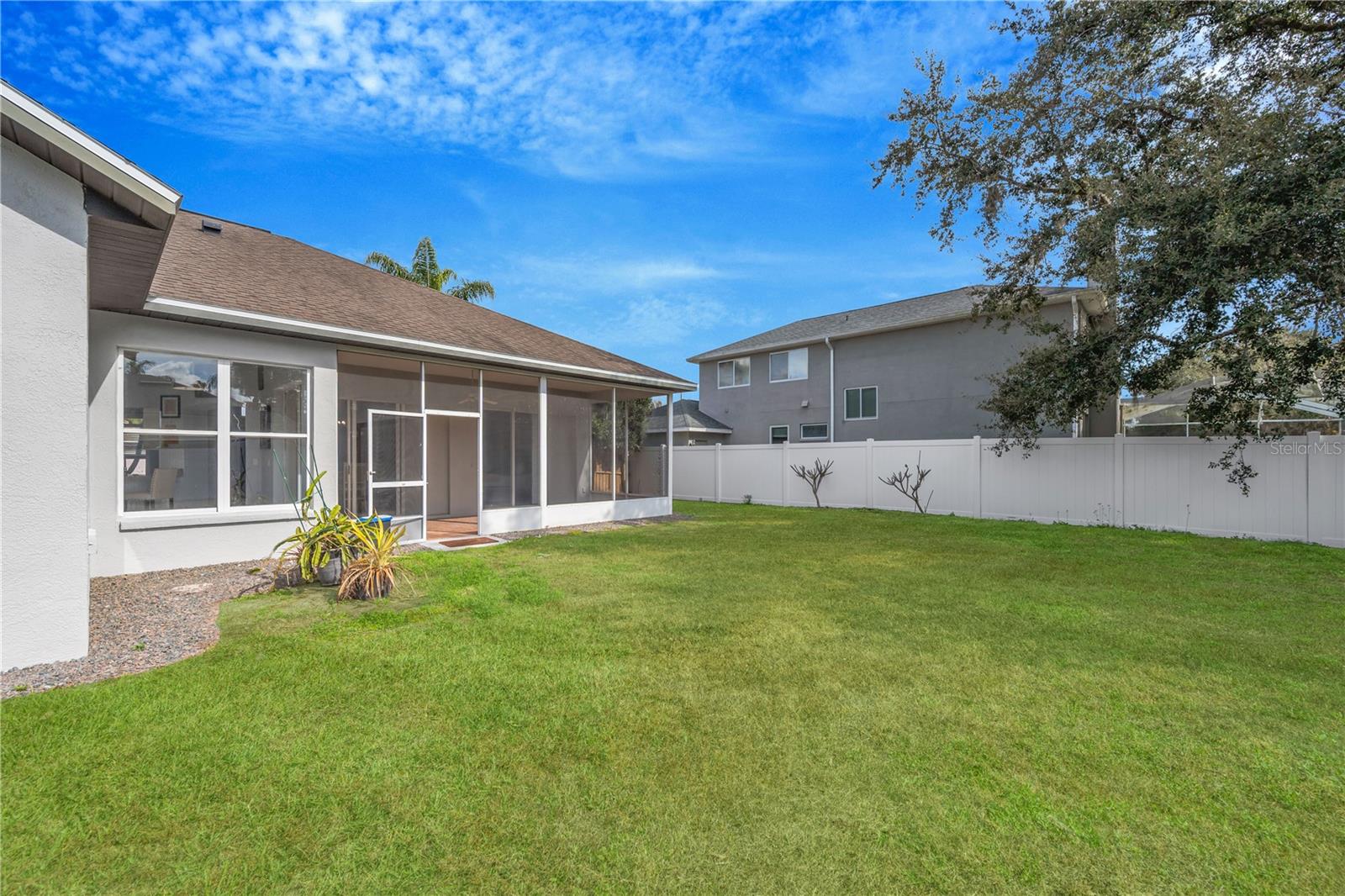 View of lanai from backyard.