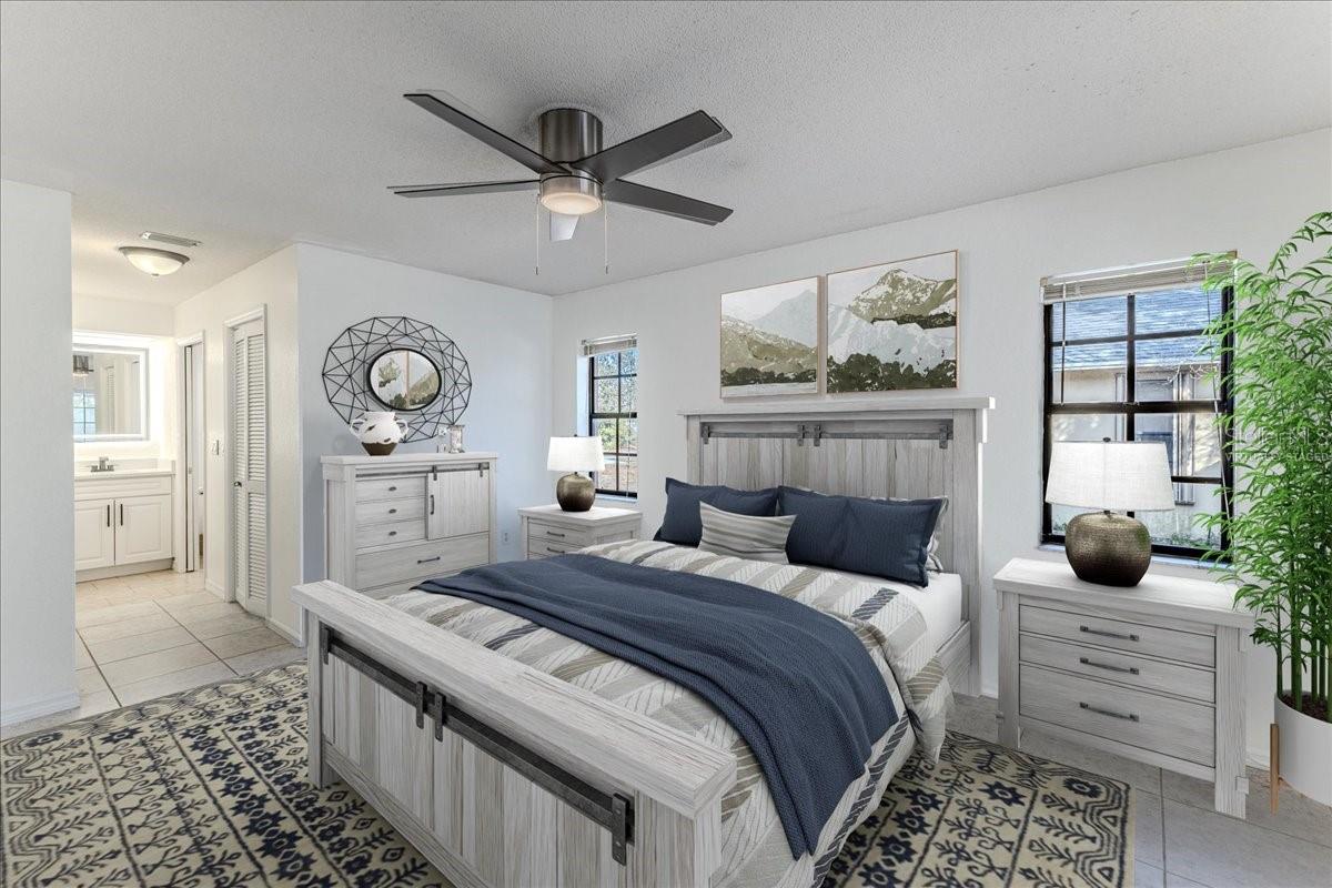 Virtually Staged Primary Bedroom