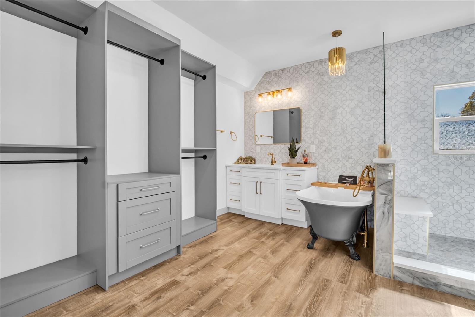 Primary Bathroom w/ custom walk in closet