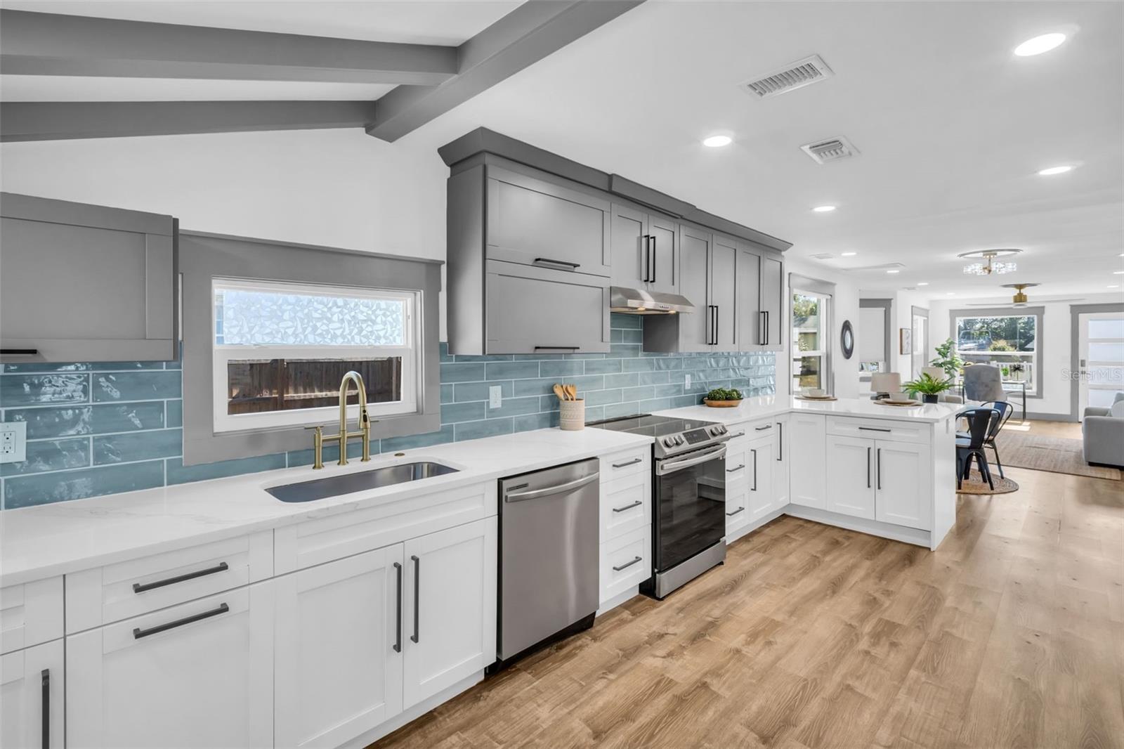 custom kitchen with plenty of cabinets