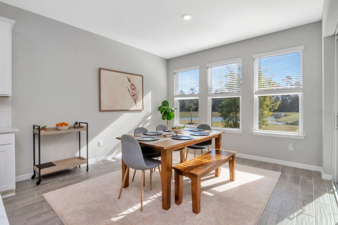 Dining area with gorgeous views and lots of natural light.