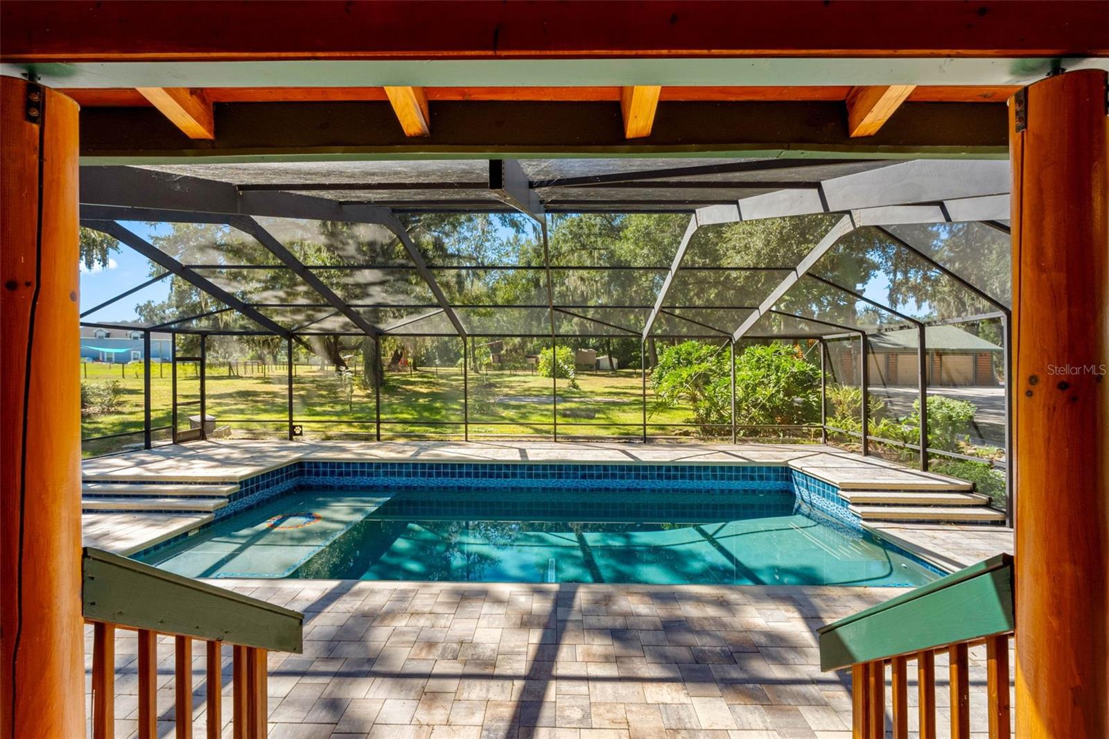 Pool View from Dining Room