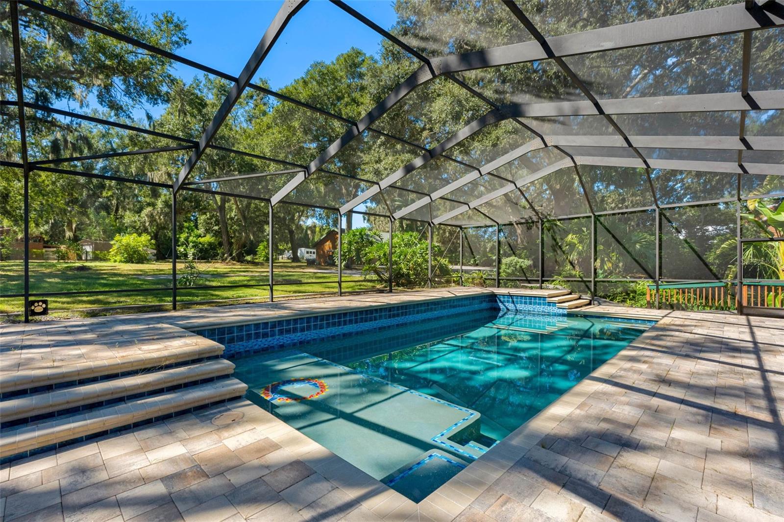 Screened-In Pool with Sunshelf