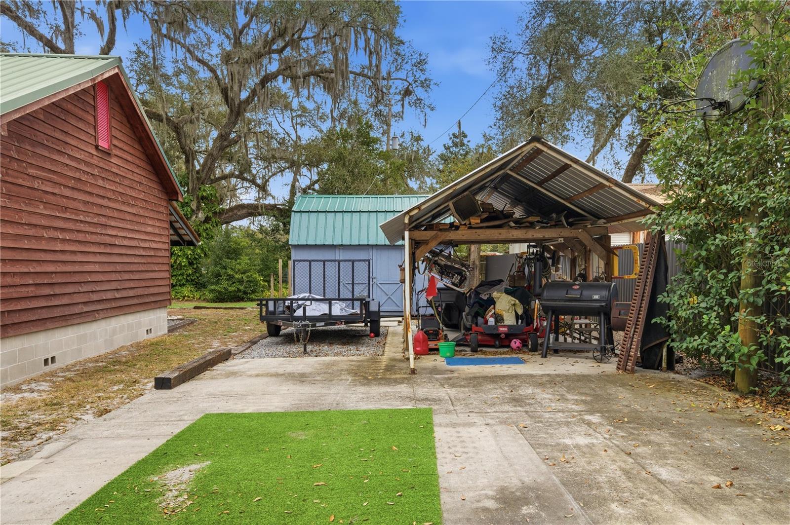 Large storage shed and covered work space