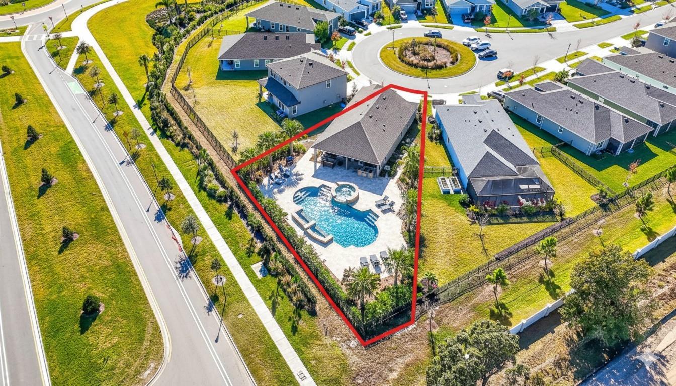 Virtually enhanced to show backyard potential