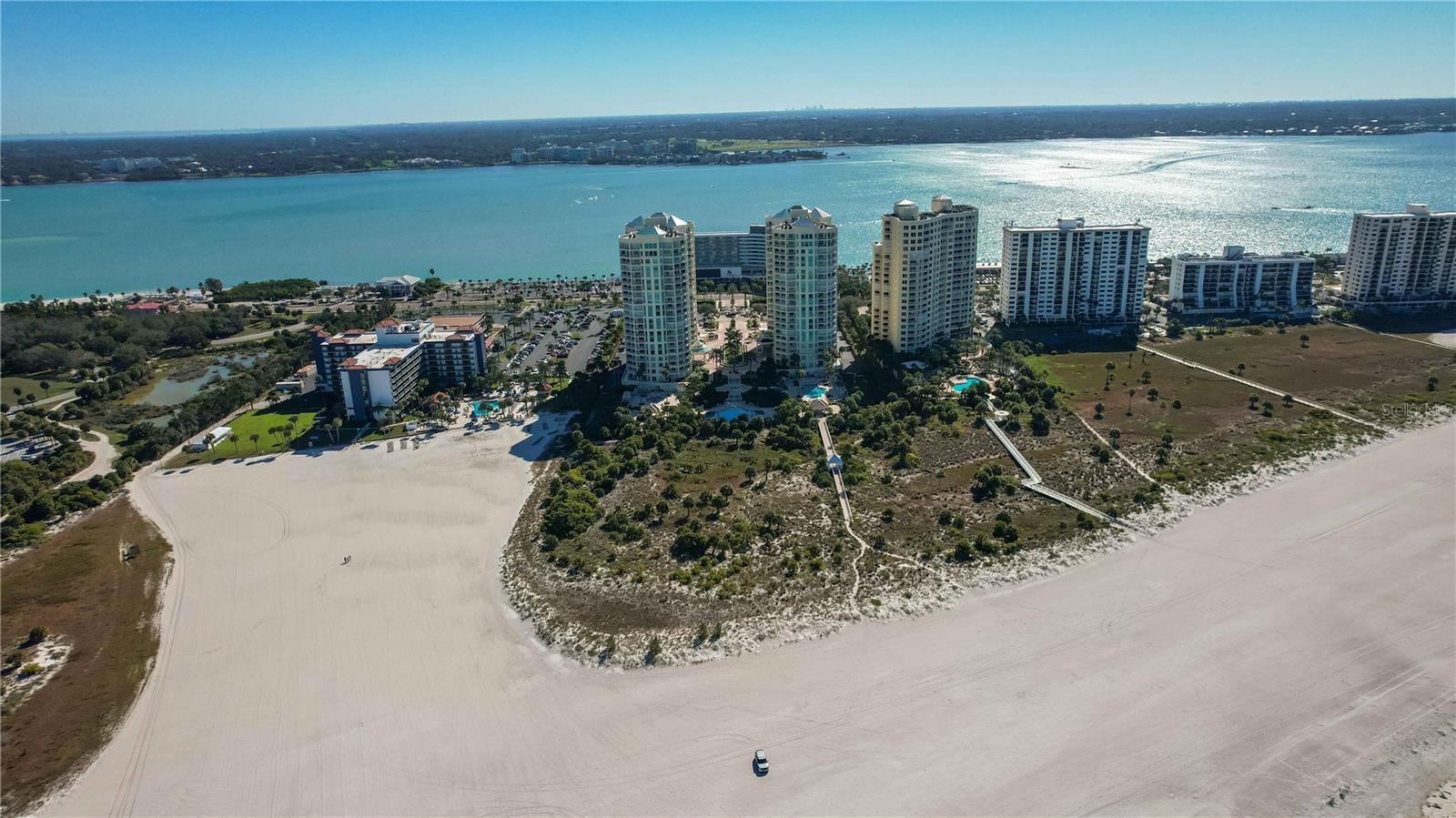 Expansive Beach with the intracoastal on the east side