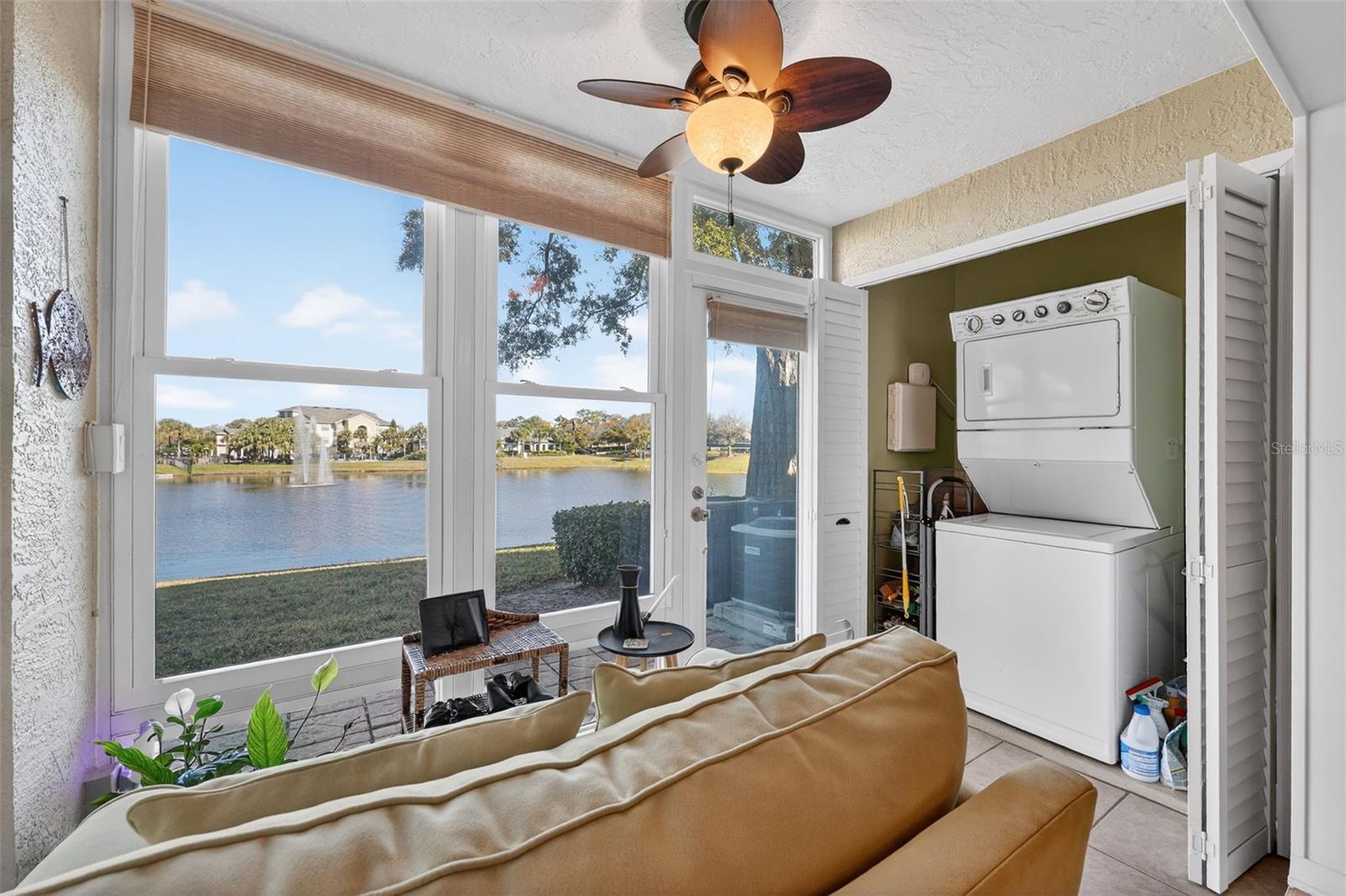 Your in unit Laundry Closet is in the Sunroom with a great view
