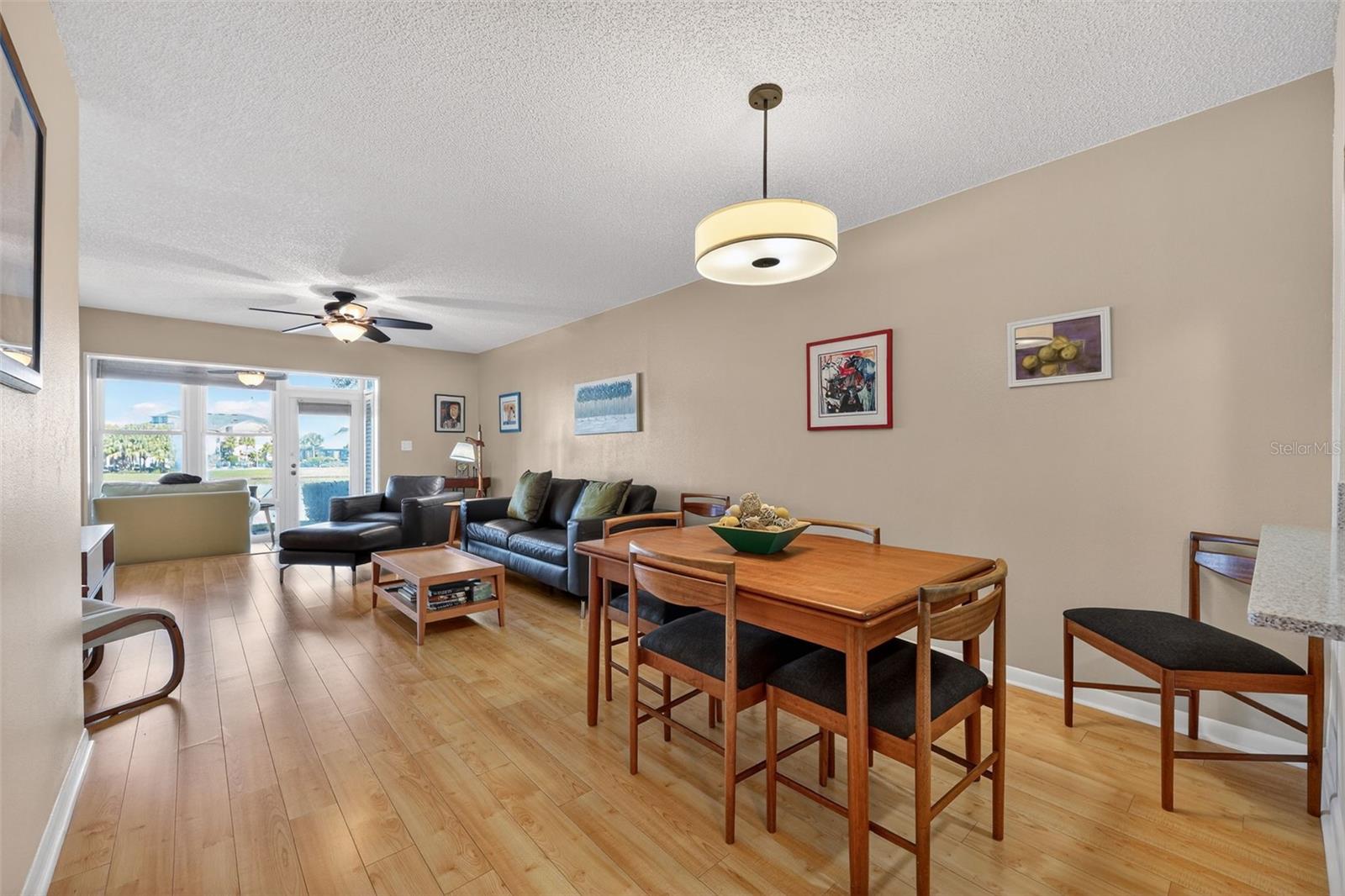 The open floor plan is light and bright