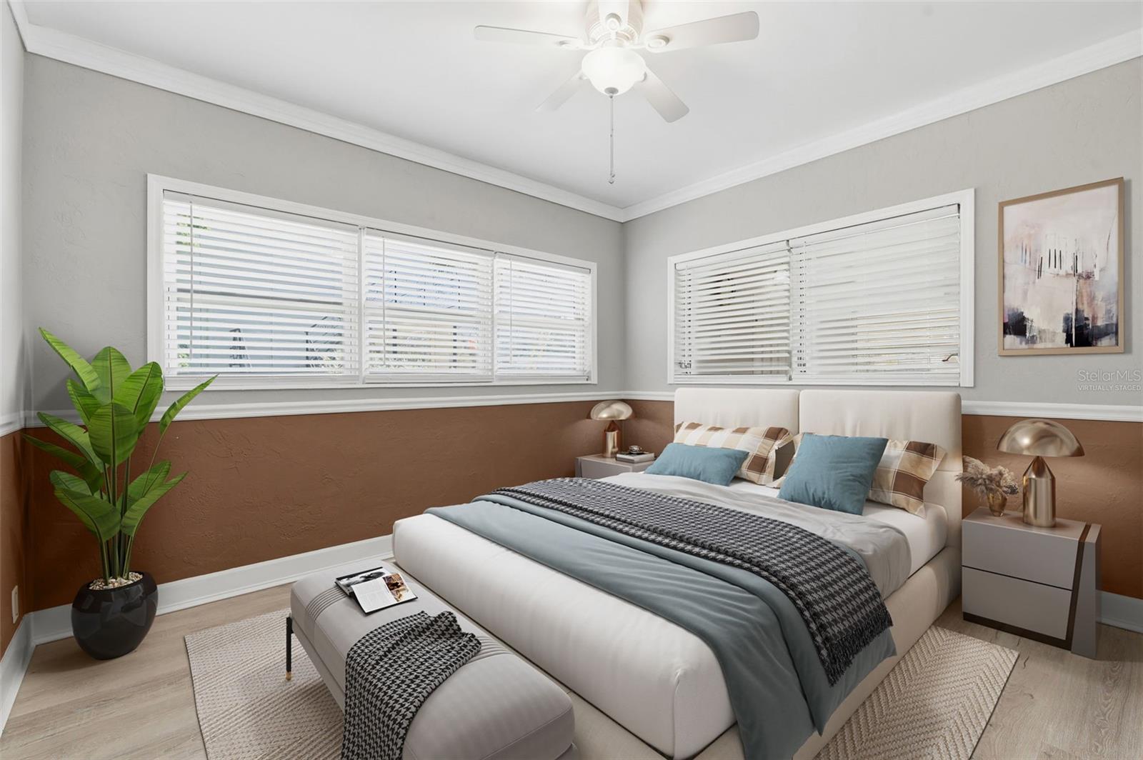 Virtually Staged Photo of the Primary Bedroom