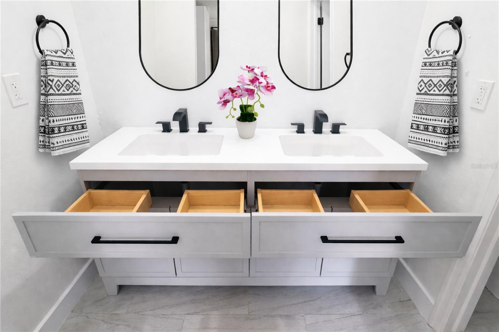 Plenty of Storage In Vanities