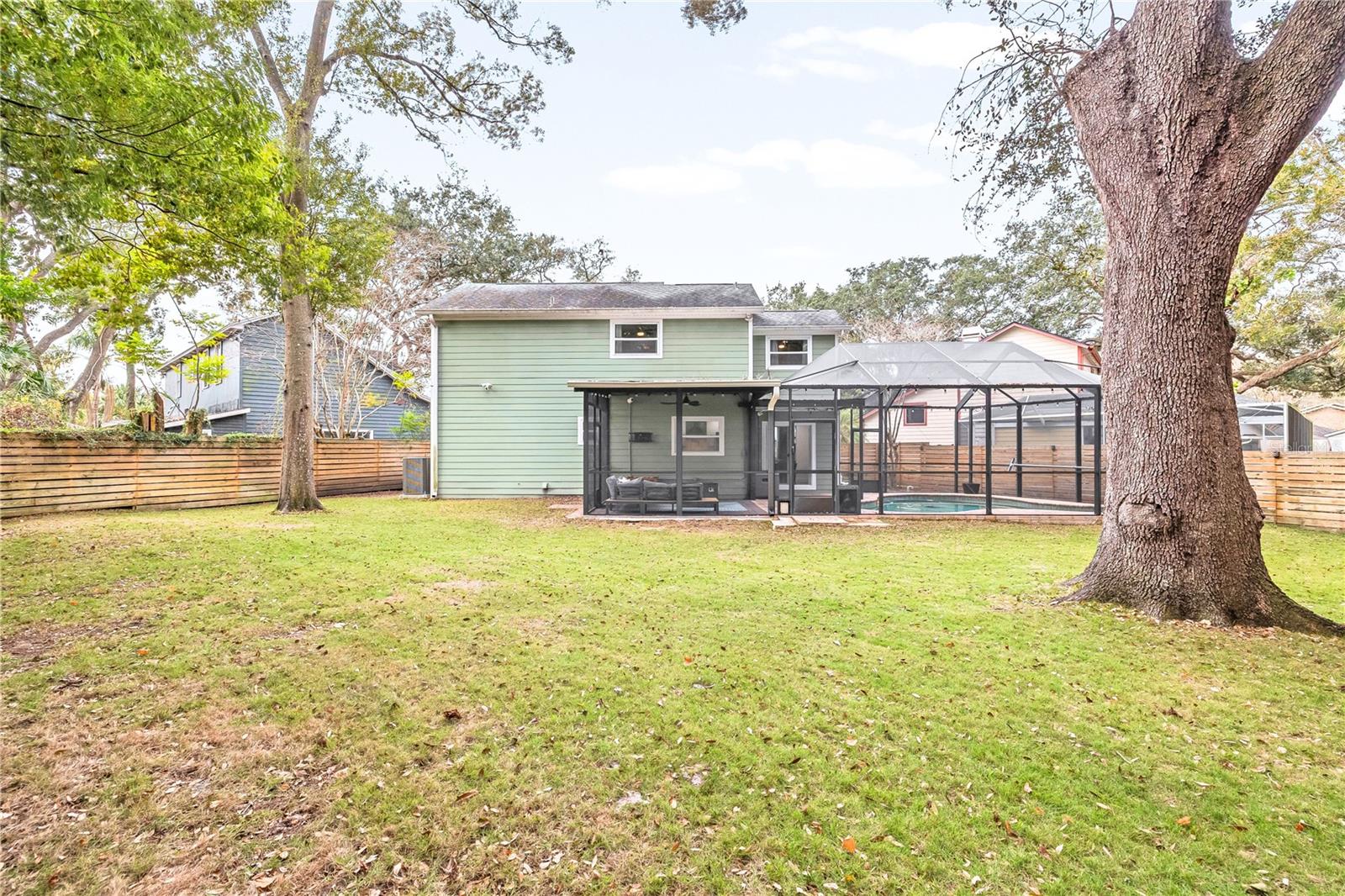 Wide Private Fenced Back Yard