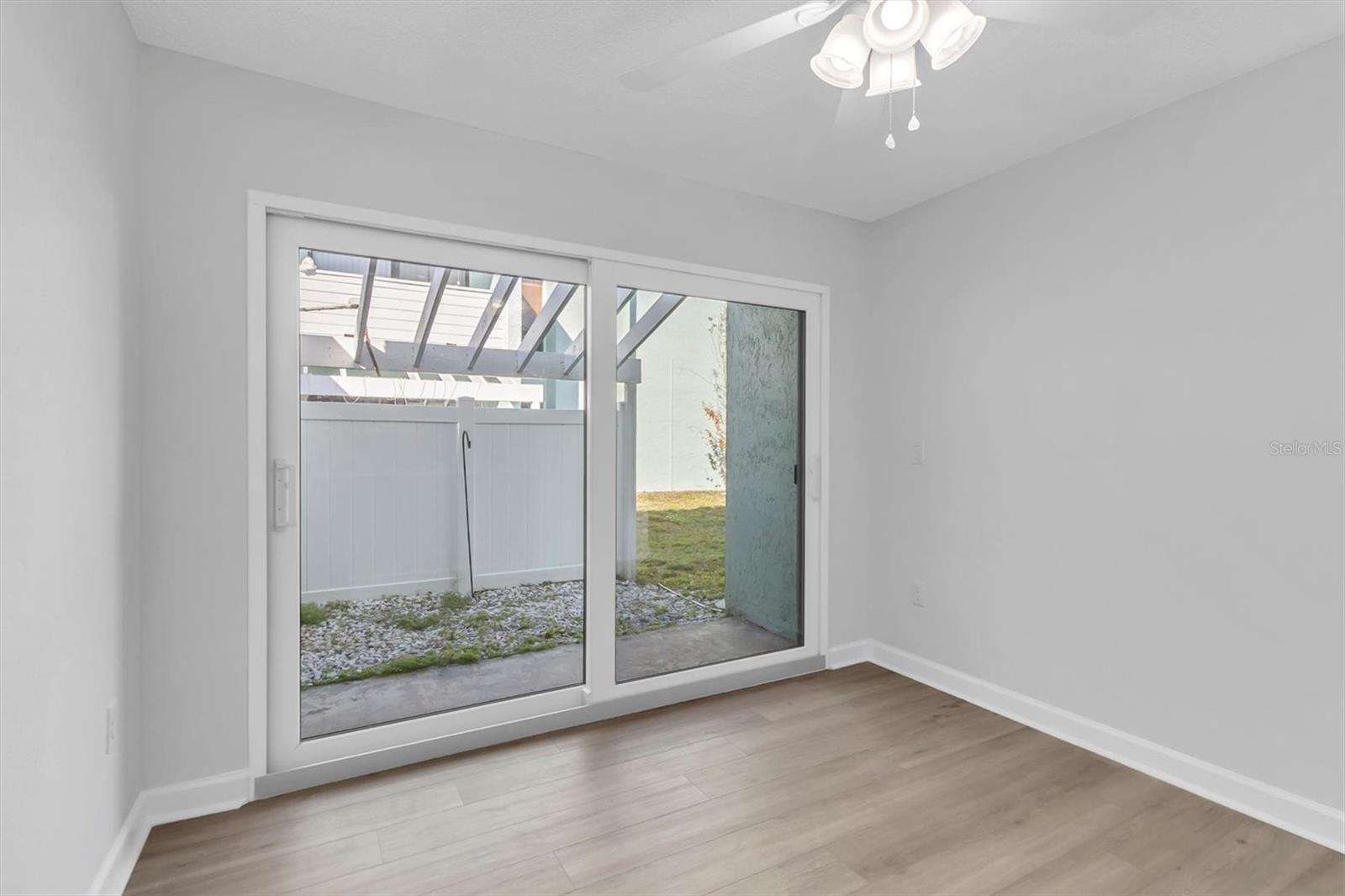 Dining area with patio access