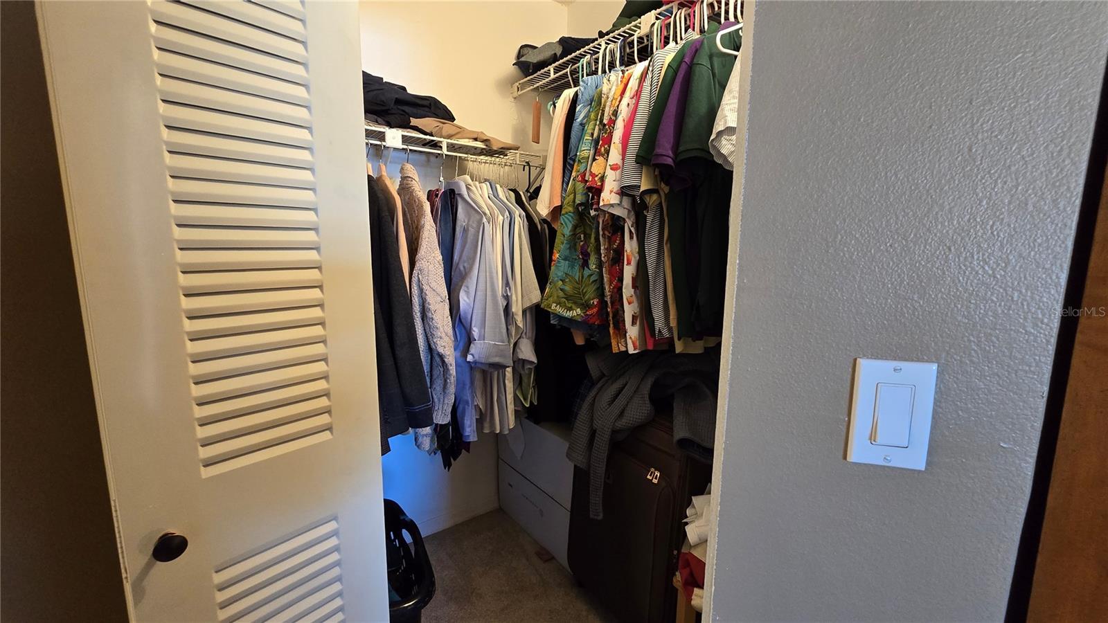 Walk in closet in master bedroom