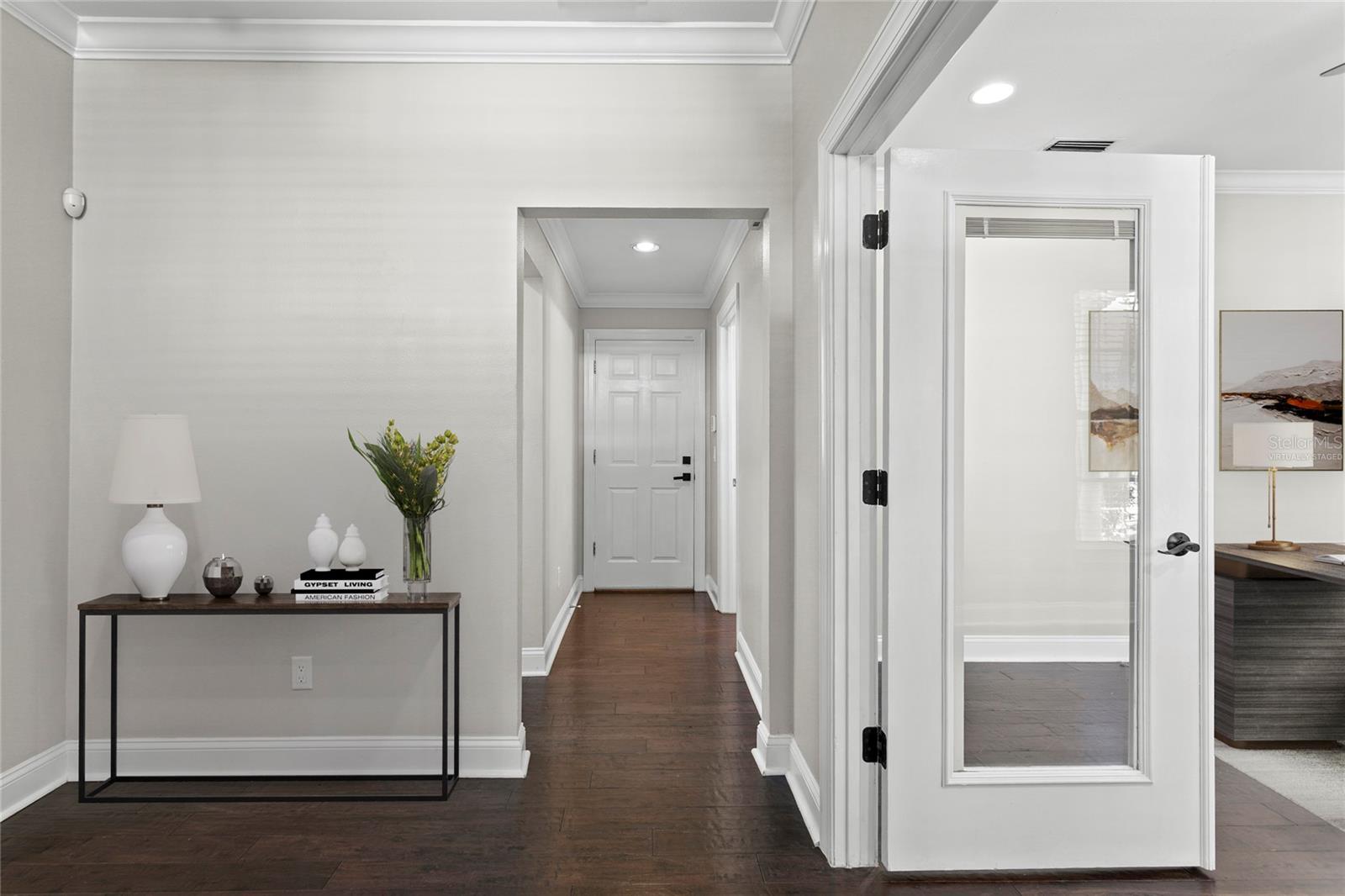 Virtually staged image of the front entryway