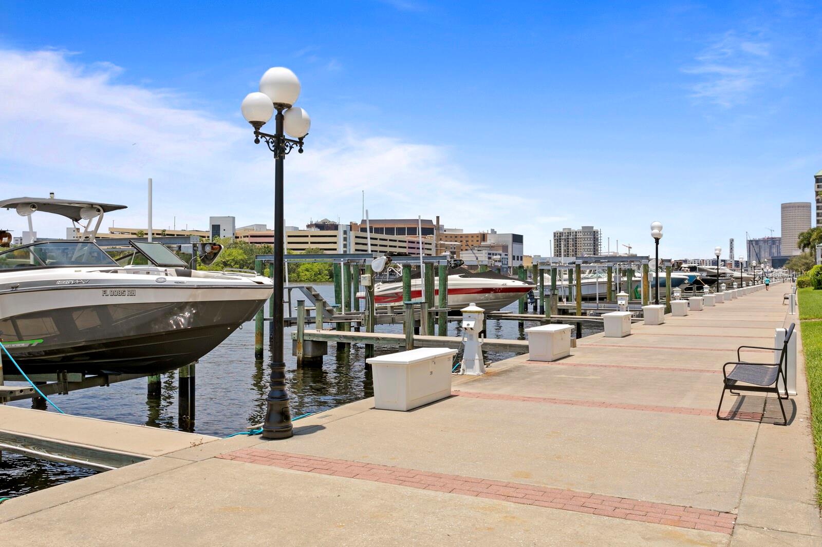 View of the marina and Island's waterwalk