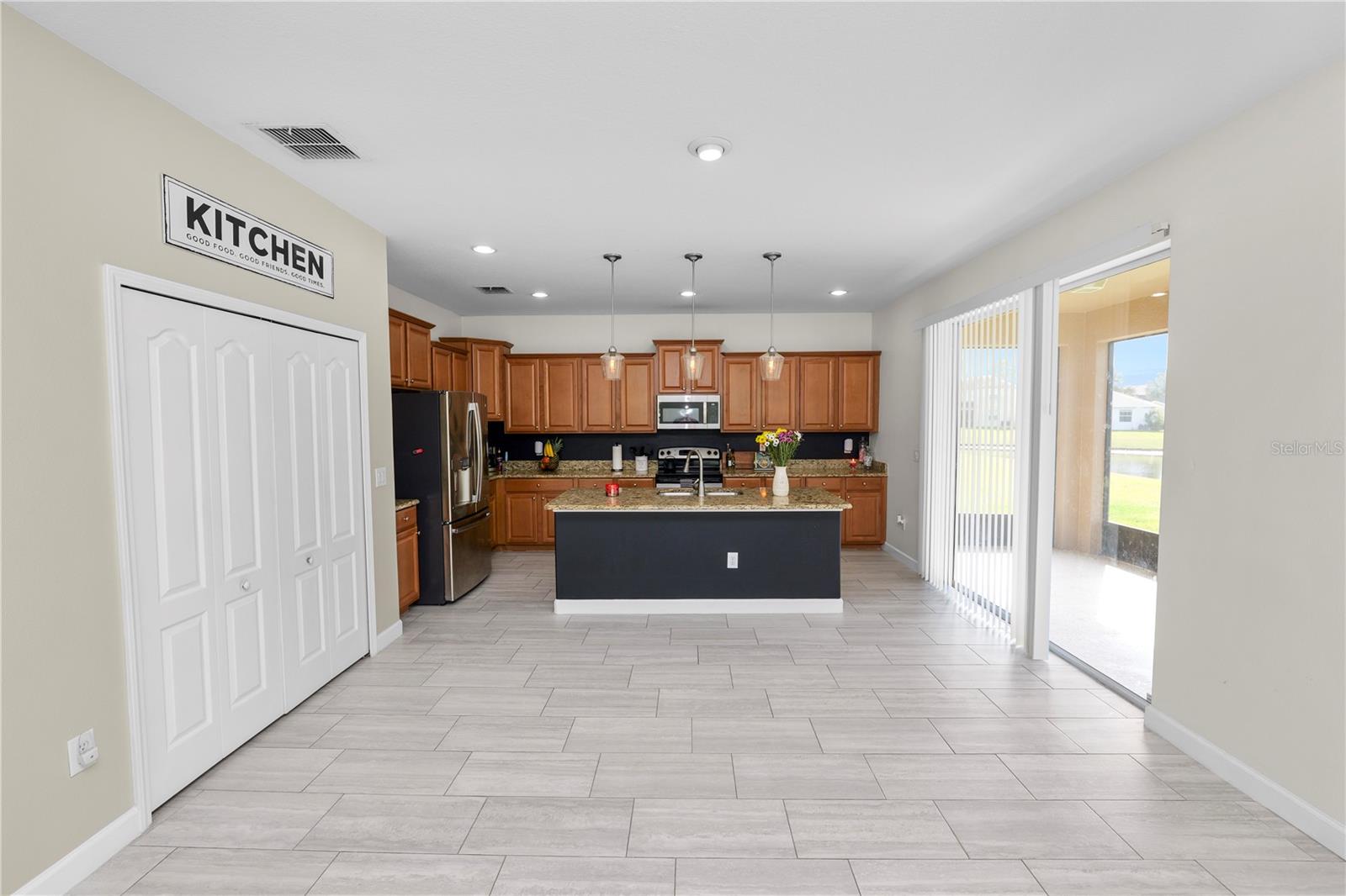 Kitchen and dinning room area from family room view