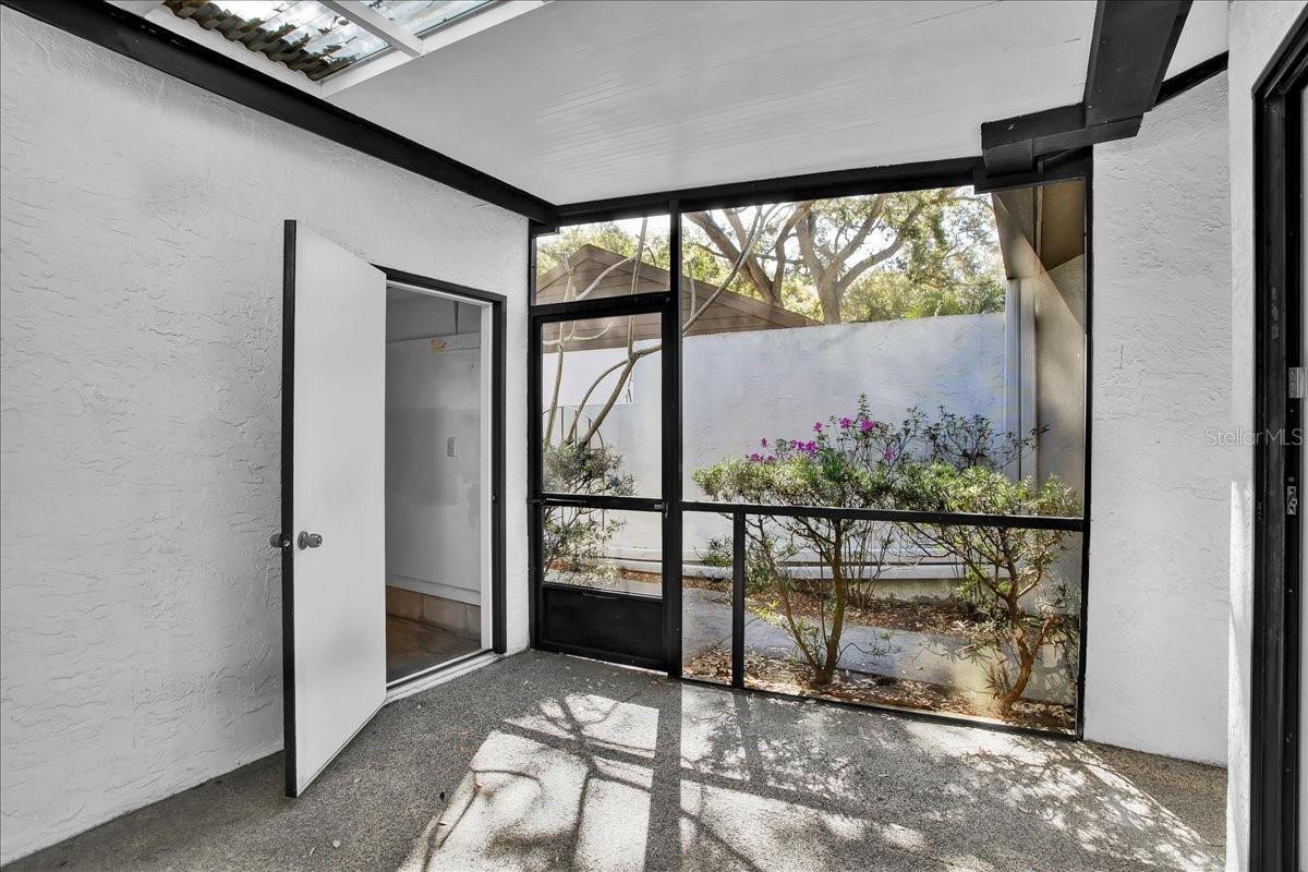 Courtyard leading to garage