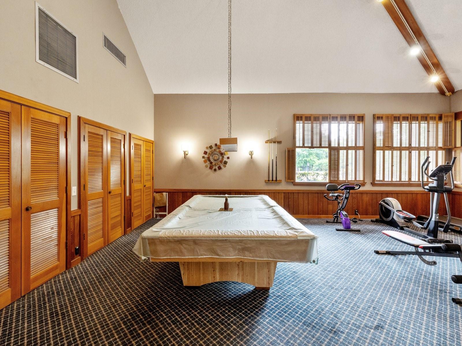 Pool table exercise room