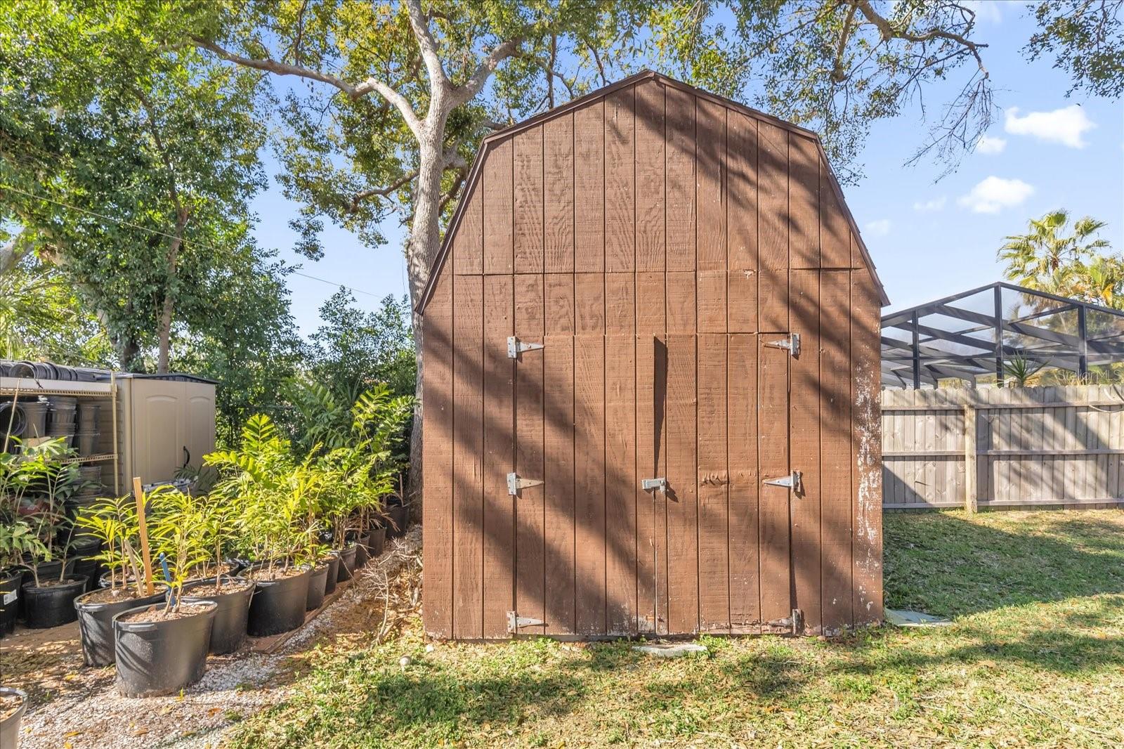 Shed with lots of storage room.