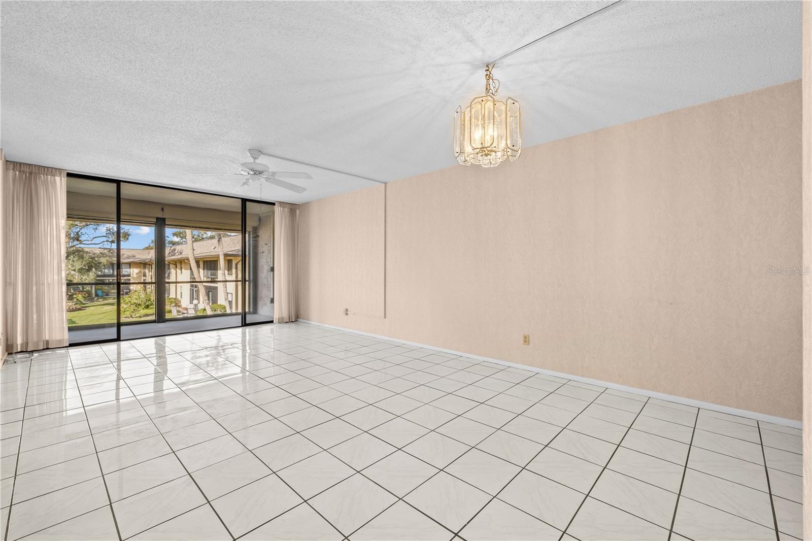 Living Room/Dining Combo with sliding doors