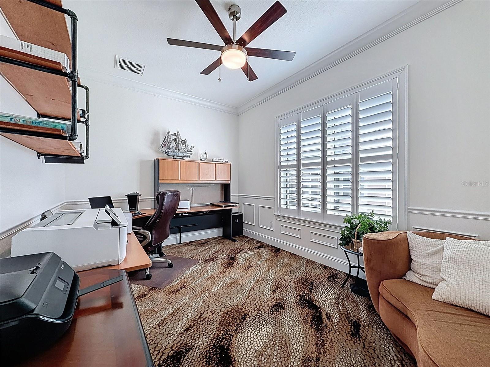 office/den with Gulf views